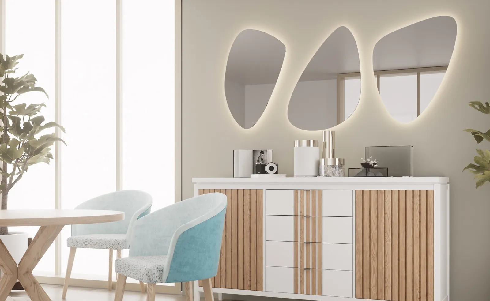 Genexia Deco: tres espejos retroiluminados
