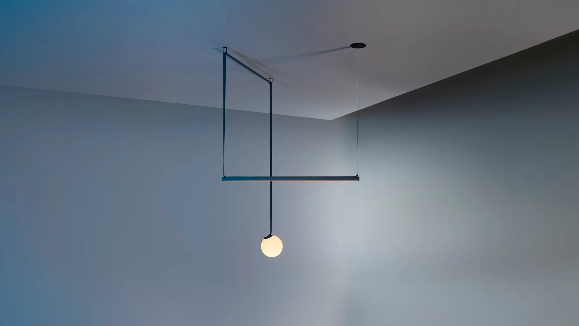 Plusminus light on a band below the ceiling