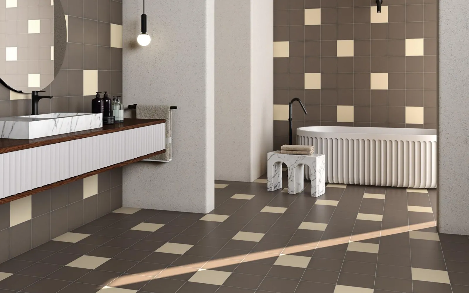 Vives Cerámica: 20×20 cm tiles with a cement-tile pattern