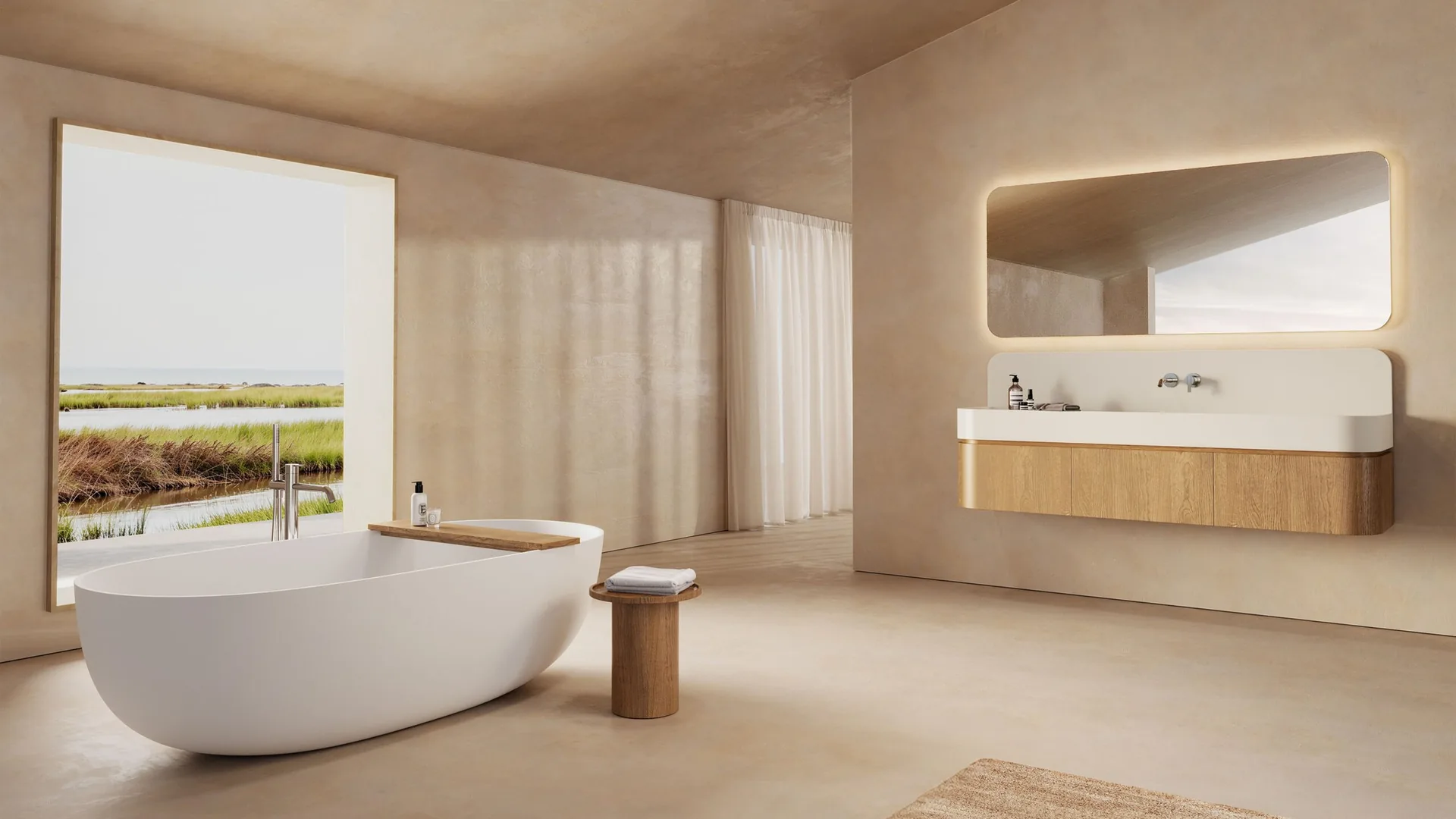 Un cuarto de baño con mueble y lavabo