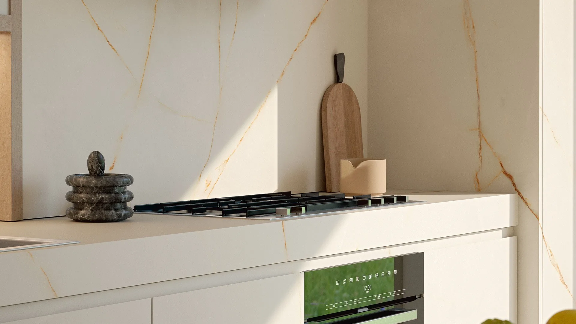Muestras de gres porcelánico con distintas luces