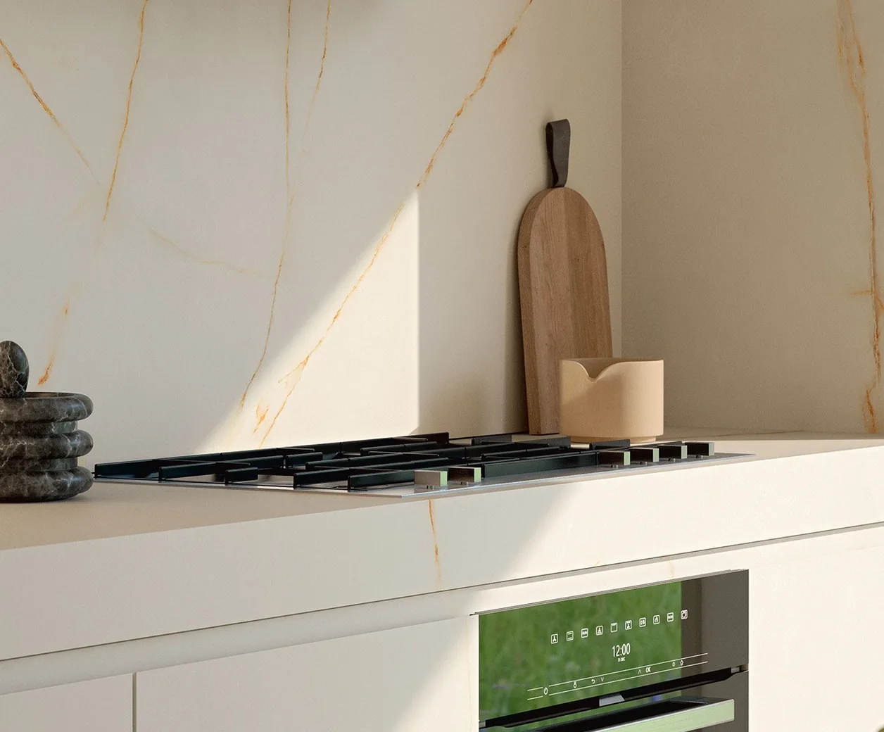 Porcelain tile samples under different lighting