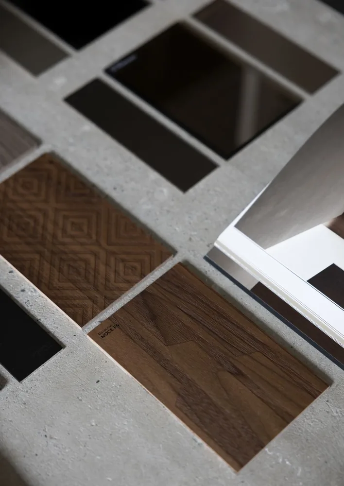 Parquet and stone samples